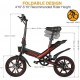 Electric Bicycle, Sailnovo 14'' Folding E-Bike for Adults and Teenagers 350W Motor Electric Bike with Removable 36V 10Ah Lithium-Ion Battery 3 Working Modes