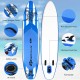 Goplus Inflatable Stand Up Paddle Board, 6.5” Thick SUP with Carry Bag, Adjustable Paddle, Bottom Fin, Hand Pump, Non-Slip Deck, Leash, Repair Kit