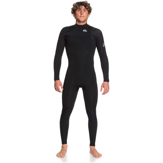 Quiksilver Mens 4/3Mm Syncro - Chest Zip GBS Wetsuit for Men Chest Zip GBS Wetsuit Black Ms