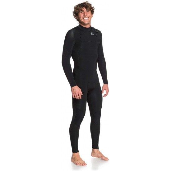 Quiksilver Mens 4/3Mm Syncro - Chest Zip GBS Wetsuit for Men Chest Zip GBS Wetsuit Black Ms