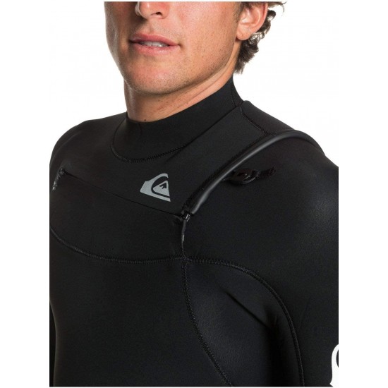 Quiksilver Mens 4/3Mm Syncro - Chest Zip GBS Wetsuit for Men Chest Zip GBS Wetsuit Black Ms