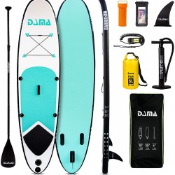 DAMA Youth 10' Inflatable Sup Stand Up Paddle Board, Youth Board, Premium Board Accessories, Floating Paddle, Single Hand Pump, Waterproof Bag, All Round Board