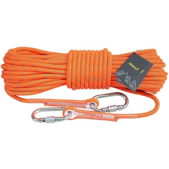 CHUNSHENN Climbing Rope Static Rope Aerial Work Rope Outdoor Rappelling Rope Diameter 10.5/12/14mm Orange Ropes (Size : 14mm 100m) Outdoor Recreation