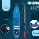 Freein Stand Up Paddle Board Inflatable SUP Fishing SUP Inflatable Stand up Paddle Board 11'6”x33 x6 Blue Package - Fishing Rack, Camera Mount, Dual Action Pump, Triple fins, Leash, Adaptor, Backpack