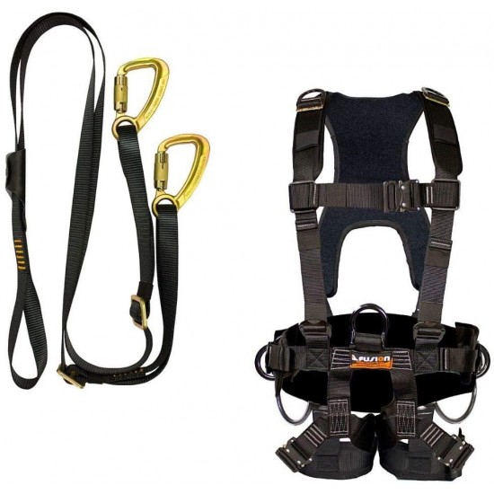 Fusion Climb Pro Backyard Zip Line Kit Harness Lanyard Bundle FK-A-HL-13