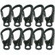 Fusion Climb Tudor Lightweight Aluminum Double Locking Captive Eye Snap Hook Carabiner 32kN Black 10-Pack