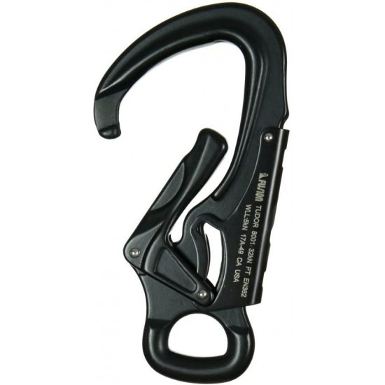 Fusion Climb Tudor Lightweight Aluminum Double Locking Captive Eye Snap Hook Carabiner 32kN Black 10-Pack