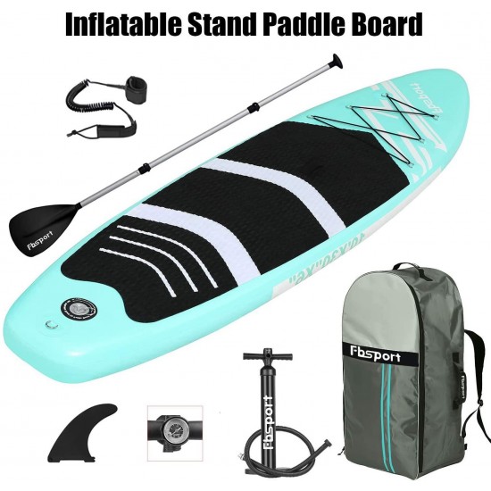 Premium Inflatable Stand Up Paddle Board (6 inches Thick) with Durable SUP Accessories & Carry Bag | Wide Stance, Surf Control, Non-Slip Deck, Leash, Paddle and Pump , Standing Boat for Youth & Adult