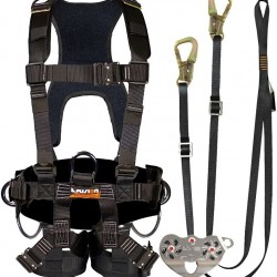 Fusion Climb Pro Backyard Zip Line Kit Harness Lanyard Trolley Bundle FK-A-HLT-28