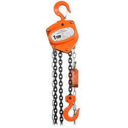 2200 lbs. 1 ton 10 ft Manual Chain Hoist G80 Black Tempered Chain