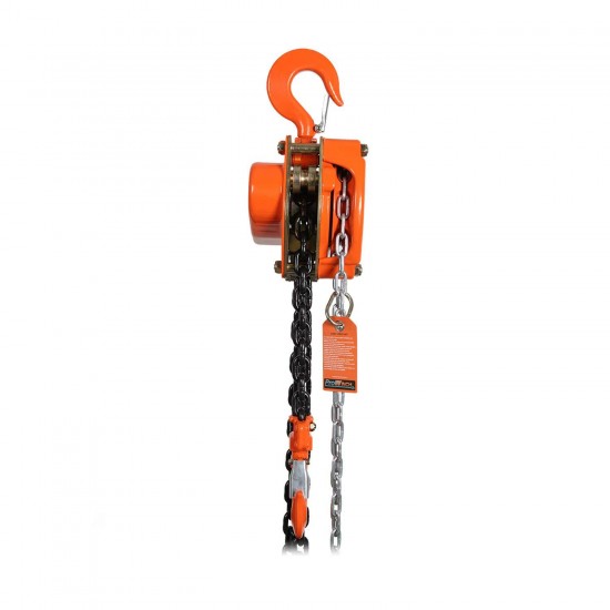 2200 lbs. 1 ton 10 ft Manual Chain Hoist G80 Black Tempered Chain