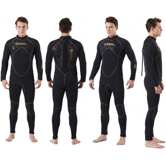 Wetsuit Man 5mm Neoprene Full Wetsuit Man's Dive Sector Back Zip for Men-Snorkeling, Scuba Diving Swimming, Surfing