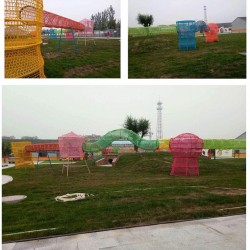 Color Rope Net Child Climbing Training Rope Net Indoor and Outdoor Climbing Net High Altitude Anti-Fall Net Restaurant Ceiling Decoration Net Truck Freight Trailer Network