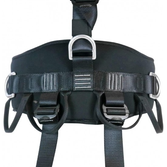 Fusion Climb Tac Rescue Tactical Full Body EVA Padded Heavy Duty Steel Adjustable Zipline Harness 23kN S Black