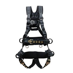 Elk River 67612 Polyester/Nylon PeregrineEX Platinum Series 6 D-Ring Harness with Tongue Buckles, Medium