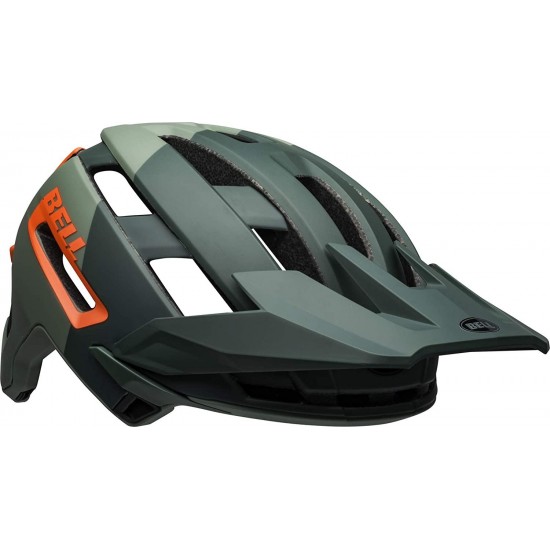 Bell Super Air MIPS Adult Mountain Bike Helmet - Matte/Gloss Green/Infrared (2021), Large (58-62 cm)