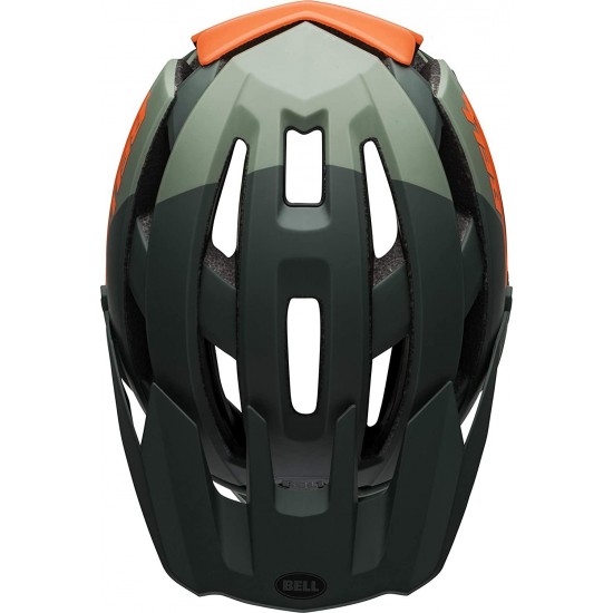 Bell Super Air MIPS Adult Mountain Bike Helmet - Matte/Gloss Green/Infrared (2021), Large (58-62 cm)