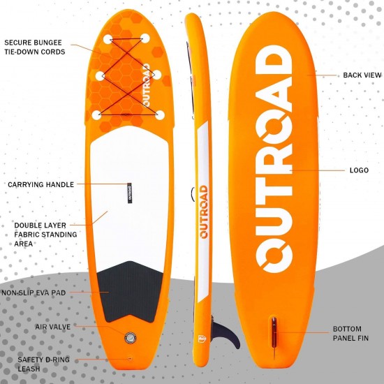 Outroad Water Inflatable Stand Up Paddle Board, 10.5 ft Length 6