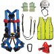 Fusion Climb Pro Backyard Zip Line Kit Harness Lanyard Trolley Carabiner Helmet Vest Glove Bundle FK-A-HLTCHVG-35