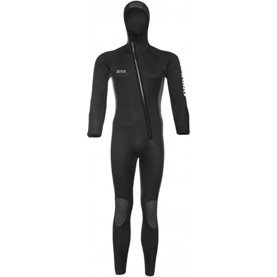 Xinsy Men's and Women's 5MM Neoprene Hooded Wetsuit, Full Body Warm Padded Knee Pads Front Zipper Diving Suit for Snorkeling Scuba Diving Swimming Surfing