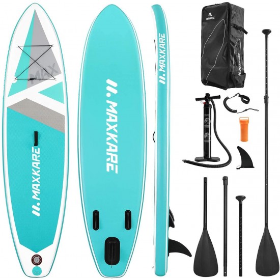 MaxKare Sup Inflatable Stand Up Paddle Board with 10'30''6'' Premium Paddleboard & Bi-Directional Pump & Backpack Portable for Youth Adult Have Fun in River, Oceans and Lakes