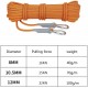 OUPPENG Firm Secure Climbing Rop Climbing Rope, Hemp Rope, Aerial Work Rope, 8/10.5/12MM, Polyester Material, Multi-purpose, Rescue, Rock Climbing, Mountaineering Equipment (Color : Orange, Size : 12m