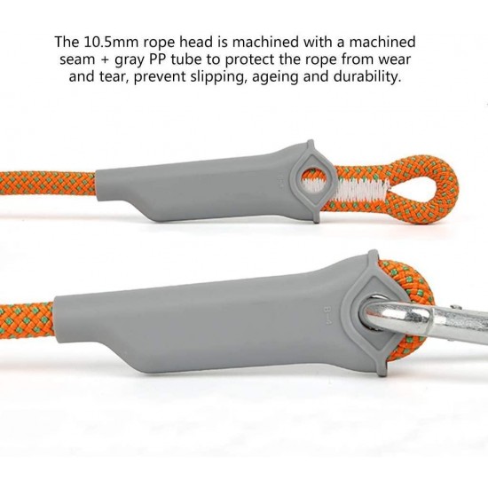 OUPPENG Firm Secure Climbing Rop Climbing Rope, Hemp Rope, Aerial Work Rope, 8/10.5/12MM, Polyester Material, Multi-purpose, Rescue, Rock Climbing, Mountaineering Equipment (Color : Orange, Size : 12m