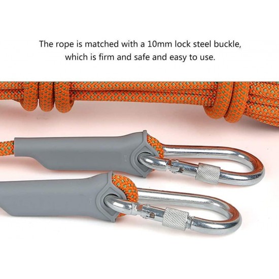 OUPPENG Firm Secure Climbing Rop Climbing Rope, Hemp Rope, Aerial Work Rope, 8/10.5/12MM, Polyester Material, Multi-purpose, Rescue, Rock Climbing, Mountaineering Equipment (Color : Orange, Size : 12m