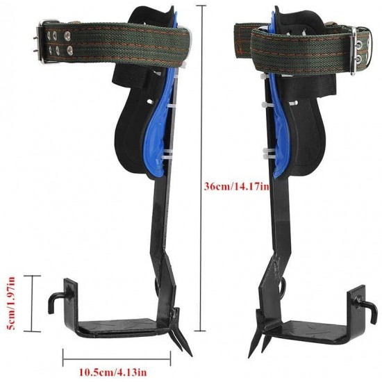 Sookieng Tree Climbing Spike Set 2 Gears with Safety Harness Belt, 304 Stainless Steel Tree Climbing Tool for Rock Climbing, Hunting Observation, Picking Fruit, Indoor Climbing and Outdoor Sports