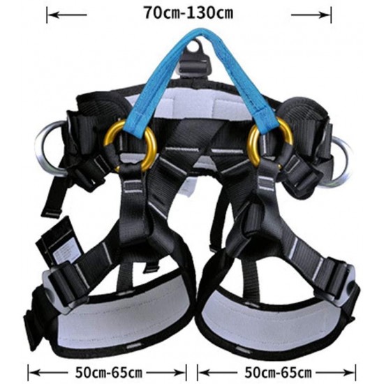 Outdoor Tree Climbing Harness, Climbing Belt,for Men and Women Climbing Waist Harness Safety Rock Climbing Rappelling Equipment (Black, Orange, Blue)