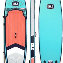 ISLE Explorer (2019 Model) Inflatable Stand Up Paddle Board & iSUP Bundle Accessory Pack — Durable, Lightweight with Stable Wide Stance — 300 Pound Capacity, 11' Long, 6