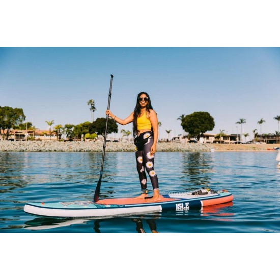 ISLE Explorer (2019 Model) Inflatable Stand Up Paddle Board & iSUP Bundle Accessory Pack — Durable, Lightweight with Stable Wide Stance — 300 Pound Capacity, 11' Long, 6