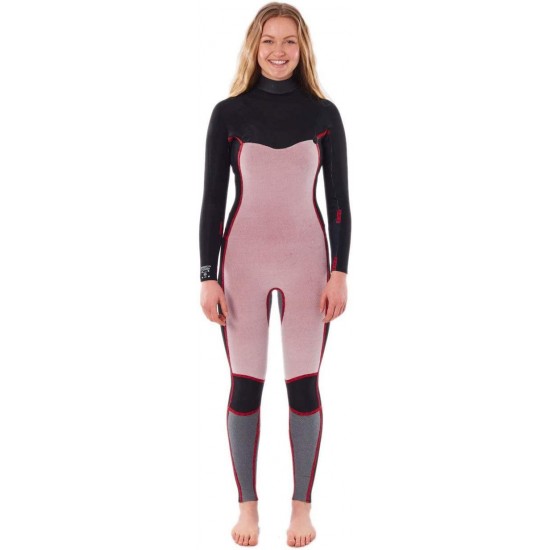 Rip Curl Women's Dawn Patrol 4/3mm Chest Zip Full Wetsuit - Black