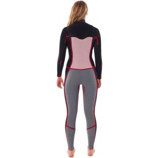 Rip Curl Women's Dawn Patrol 4/3mm Chest Zip Full Wetsuit - Black