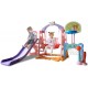 Toddler Slide and Swing Set, 6 in 1 Kids Climber Playset with Basketball Hoop, Football Gate,Baseball, Free Ball, Music Activity Playground for Indoor&Backyard (Shipment from USA, Pink Bear)