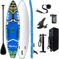 Tuxedo Sailor Inflatable Stand Up Paddle Board Surfboard Ultra-Light (18.9lbs) SUP with Adj Paddle, ISUP Backpack, Pump, Phone Bag, Leash for Adults and Kids of All Levels of Surfing