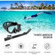 HRXS Snorkeling Suits, Goggles and Flippers Adult Snorkeling mask, All Dry Breathing Tube Diving Equipment Snorkeling Three-Piece,White,ML/XL