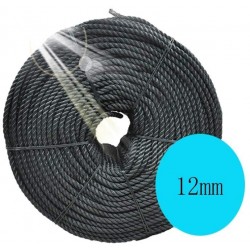 ZHWNGXO 12mm Utility Rope, Parachute Rope Sun Protection/Corrosion Resistance/Wear Resistance/Durable/Weatherproof 10m /50m/100m (Color : Black, Size : 100m)