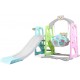 3 in 1 Kids Slide，Toddler Climber and Swing with Basketball Frame, Colorful Music Ball Pool Ocean Ball Climbing Stairs,Unisex, for Indoor and Outdoor Use