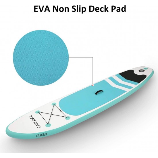 Tooluck Inflatable Stand Up Paddle Board (6 Inches Thick),SUP Accessories Included with Adj Paddle,Hand Pump,Storage bagpack,Bottom Fin for Paddling,Repair Tube,Safety Rope;Size:320x76x15cm