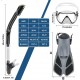 HRXS Snorkeling Suits, Goggles and Flippers Adult Snorkeling mask, All Dry Breathing Tube Diving Equipment Snorkeling Three-Piece,Black,S/M