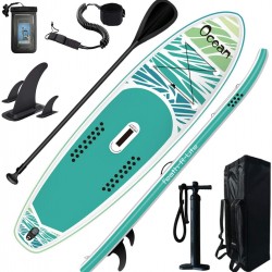 FEATH-R-LITE Inflatable 10'5''x33''x6''Stand Up Paddle Board Ultra-Light (18.9lbs) SUP with Accessories Adj Paddle, ISUP Backpack, Pump, Phone Bag, Leash, Non-Slip Deck pad Youth & Adult