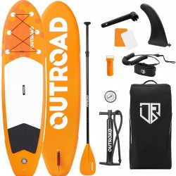 Max4out Inflatable Stand Up Paddle Board 10ft6inx32inx6in with Premium SUP Accessories & Backpack, Non-Slip Deck | Youth & Adult