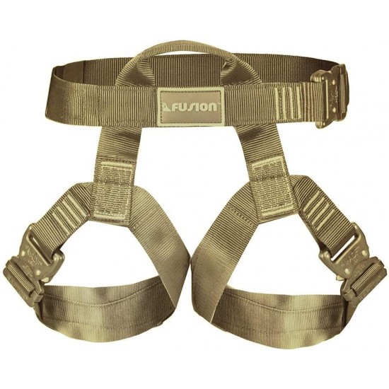 Fusion Climb Miraj Tactical Half Body Triple Quick Release Buckle Adjustable Harness 23kN M-XL Coyote Brown