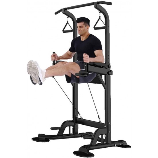 Adjustable Multi-Function Power Tower,Power Tower Dip Station,Pull up Bar Push Up-Weight Capacity with Backrest Workout Dip Station Home Gym Fitness Equipment