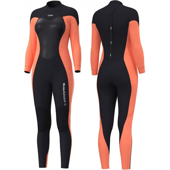 Hevto Wetsuits Men and Women Guardian II Upgrade 5/3mm Neoprene GBS Seal Scuba Diving Full Suits Surfing Long Sleeve for Water Sports