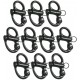 Fusion Climb Quick Release High Strength Snap Shackle 18KN Swedged Pull-Lock Mechanism Black 10-Pack