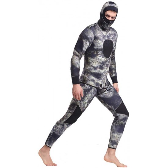 LFTYV Men's Diving Suit, Thickened 5MM Neoprene Snorkeling Diving Suit to Keep Warm for Diving Fishing Underwater Diving Underwater Hunting Swimming,a,L