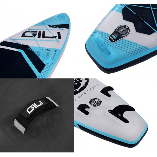 GILI Adventure Inflatable Stand Up Paddle Board: Lightweight, Durable Touring SUP: Wide & Stable Stance 11' or 12' Long x 32