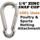 Pinnon Hatch Farms/ Jones Sports Pulleys & Zinc Carabiner Snap Clips Netting Baseball Batting Cage